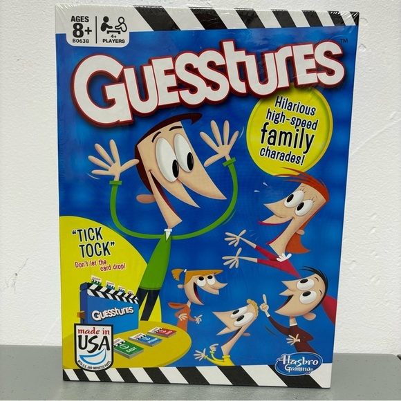 Guesstures Board Game Family Fun From Hasbro NEW SEALED 8+ 4+ Players Charades - Picture 1 of 3